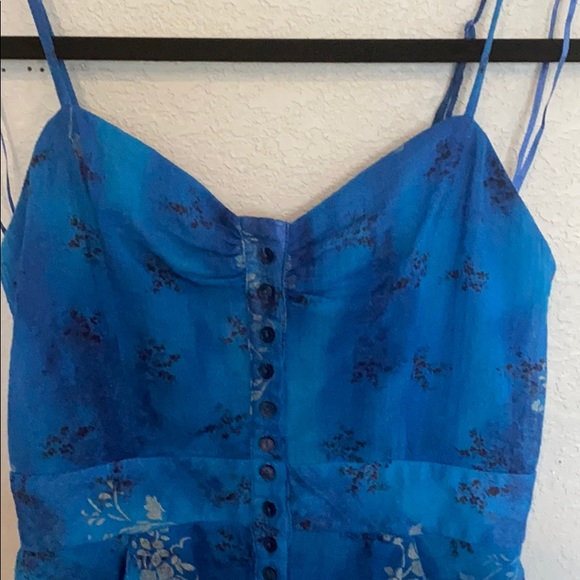 Free People Blue Button down Sleeveless Top SM - Picture 5 of 10
